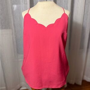J. Crew Vibrant Pink Scallop Camisole